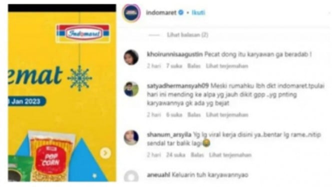 Akun Instagram Indomaret diserbu netizen