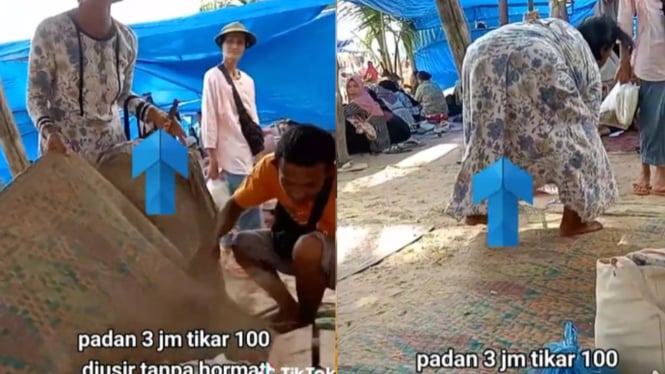 Heboh, Sewa Tikar di Pantai Pandan Sumatera Utara 3 jam Rp100 Ribu
