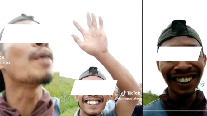 Pria Gunakan Kamera Depan Saat Nyambut Jokowi di Lampung