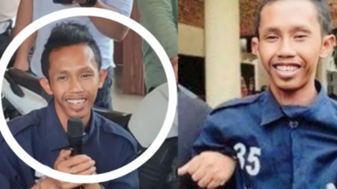 Senyum Lebar Pelaku Pembunuhan Bos Depot Air yang Dicor di Semarang
