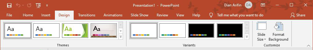 Fitur Design Microsoft PowerPoint