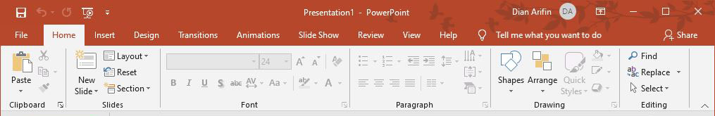 Fitur Home Microsoft PowerPoint