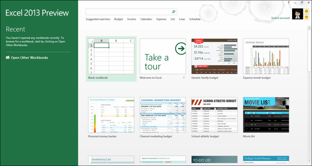 2 Tampilan Microsoft Excel 2013