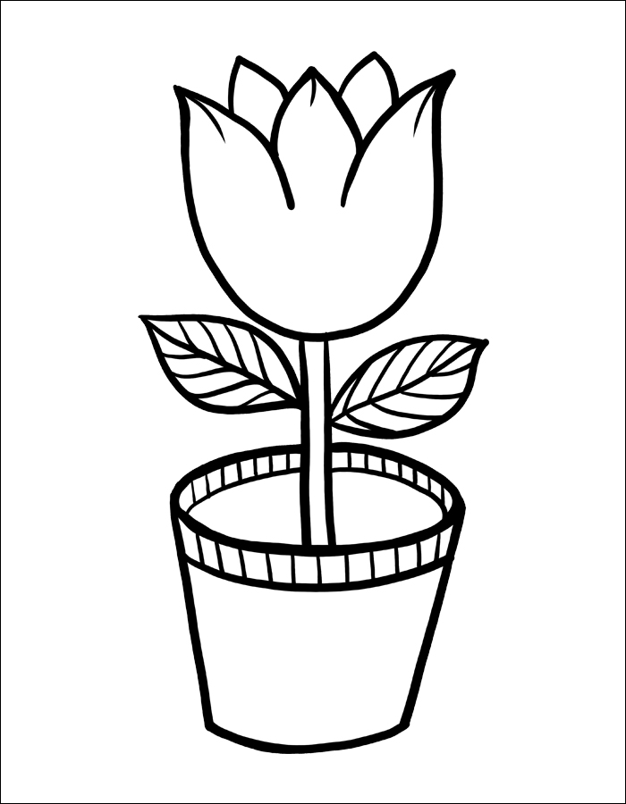 Gambar 04. Gambar mewarnai bunga di dalam pot