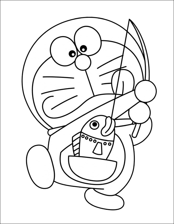 Gambar 07. Doraemon memancing ikan dari kantong ajaibnya
