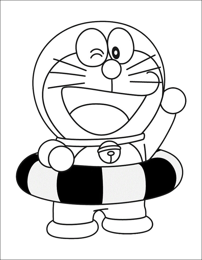 Gambar 18. Doraemon memakai ban pelampung