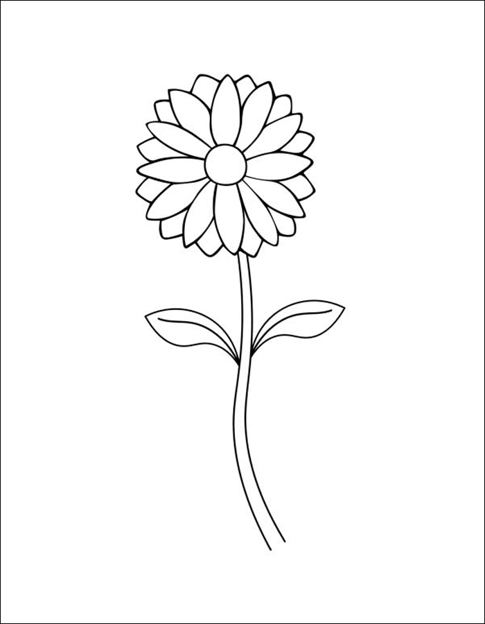Gambar 19. Gambar mewarnai bunga daisy yang menawan