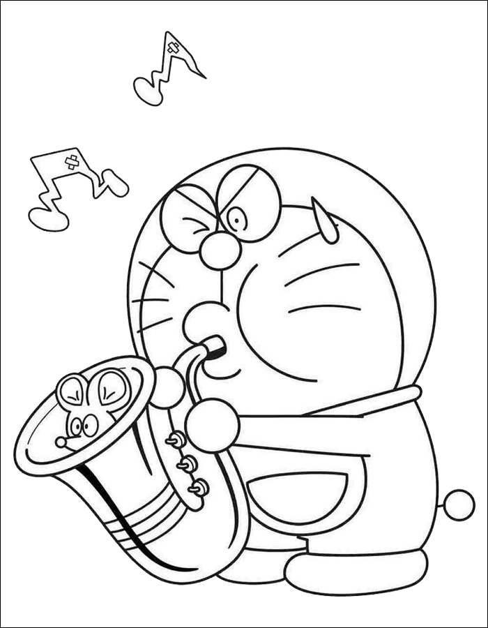 Gambar 25. Doraemon bermain alat musik