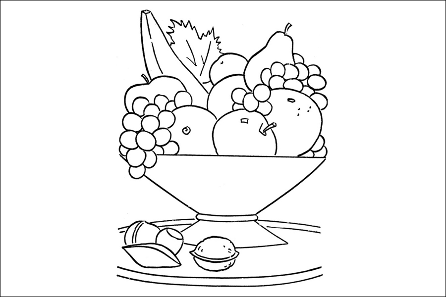 Gambar 26. Mewarnai Buah-buahan di Mangkuk Guci
