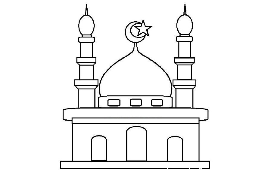 Gambar 29. Masjid Sketsa Mudah Digambar