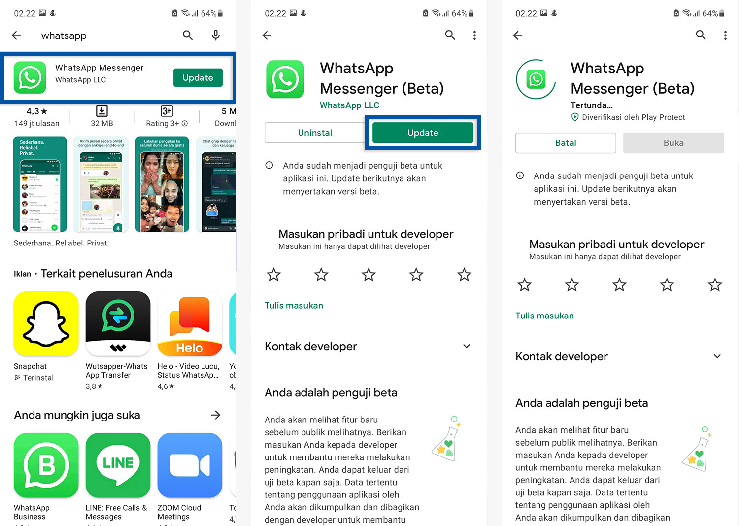 Update aplikasi WhatsApp