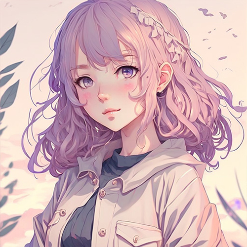 Gambar 03. PP Anime Girl aesthetic rambut ungu