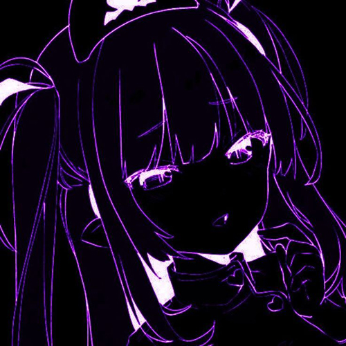 Gambar 04. Anime Girl keren dengan warna ungu menyala