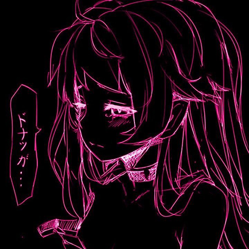 Gambar 05. Anime Girl Sedih dengan nuansa ungu terang