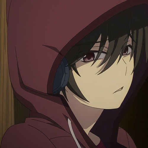 Gambar 07. Anime Sad Boy dengan lirikan tak peduli