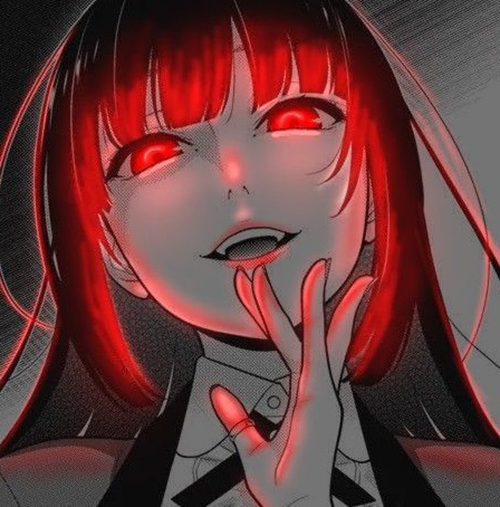Gambar 12. Anime girl antagonis menyala merah