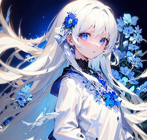 Gambar 12. PP Anime Girl aesthetic biru putih