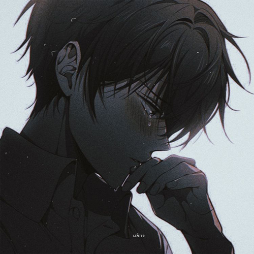Gambar 14. Anime Sad Boy nunduk menangis