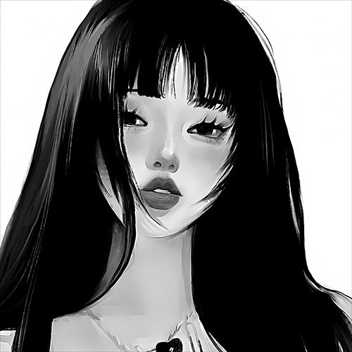 Gambar 16. Anime Girl cool rambut hitam panjang tergerai