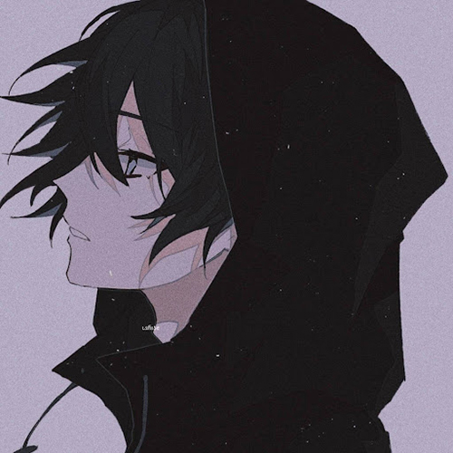 Gambar 32. Anime Sad Boy Keren dengan Hoodie Hitam