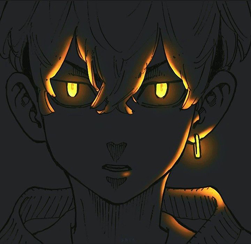 Gambar 33. Anime boy dengan anting bundar dan mata yang menyala