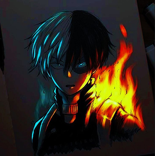 Gambar 38. Anime boy keren menyala api