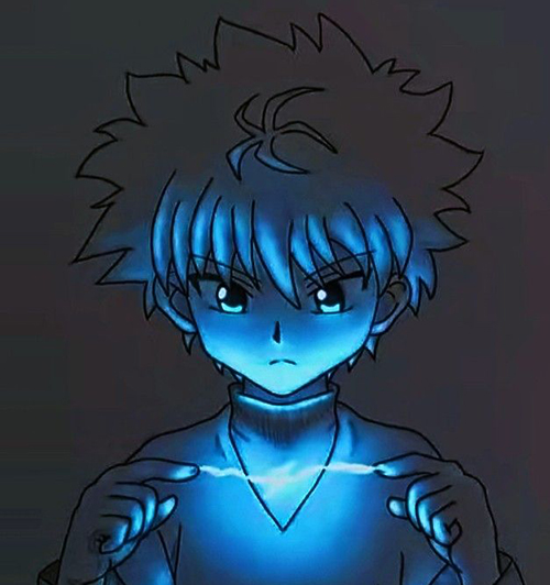 Gambar 40. Anime boy dengan listrik biru dari jari tangannya