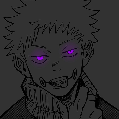 Gambar 44. Anime boy dengan lidah menjulur dan mata ungu menyala