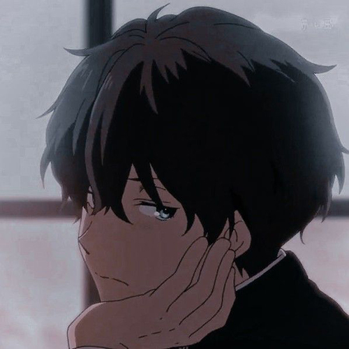 Gambar 45. Anime Sad Boy melirik keren