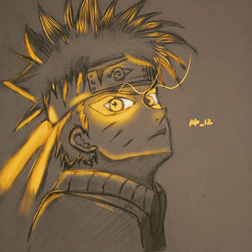 Gambar 47. Anime Naruto dengan side profile nya menyala kuning