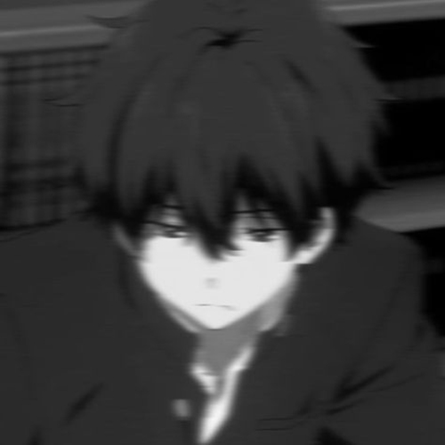 Gambar 50. Anime Sad Boy in Black Keren Aesthetic