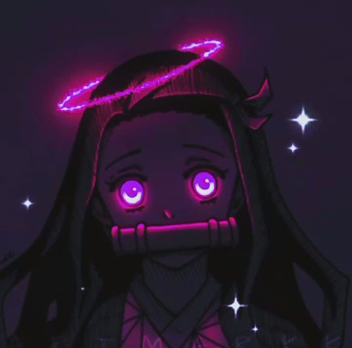 Gambar 51. Anime girl menyala ungu neon