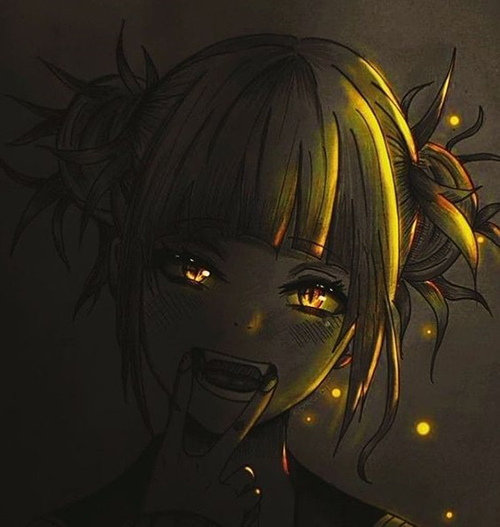 Gambar 55. Anime girl dengan rambut cepol dua menyala kuning