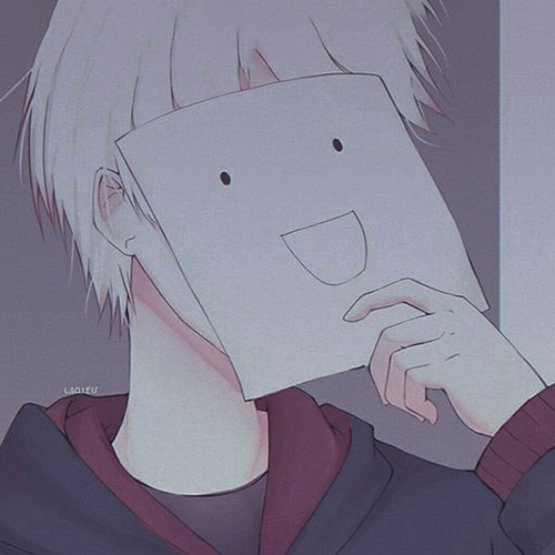 Gambar 73. Anime Sad Boy dengan Gambar Tersenyum