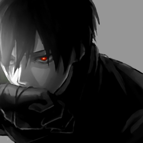 Gambar 79. Sad Boy Anime keren dengan mata merah