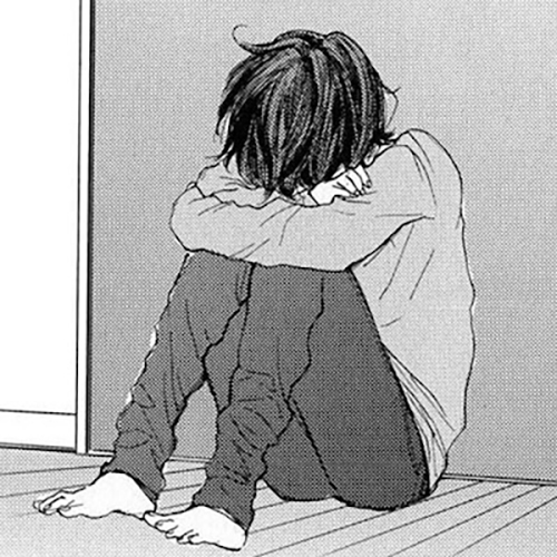 Gambar 83. Sad Boy Anime terduduk menangis
